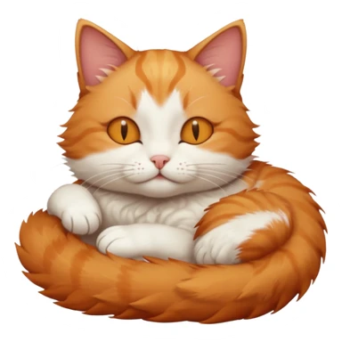ginger and white small cat eyes closed lying down in weird position sticker