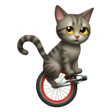 Cat riding a unicycle  sticker