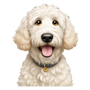 White golden doodle with apricot colored ears,  sticker