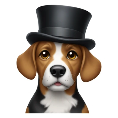 dog wearing a top hat  sticker