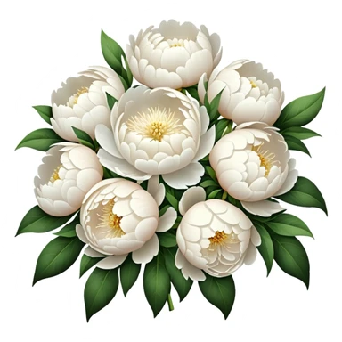 A large bouquet of white peonies sticker