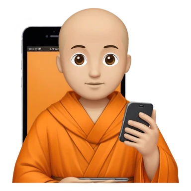 a mobile Phone in a monk orange robe sticker