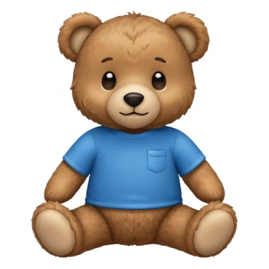 teddy bear wearing a blue tshirt sticker