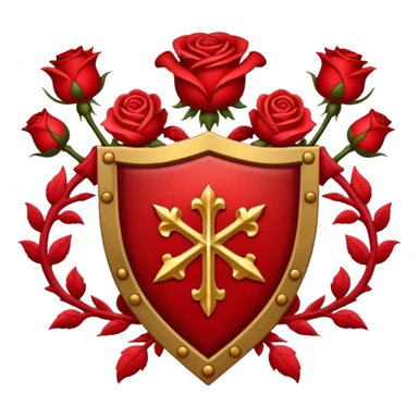 brasão medieval rosa de sangue vermelha sticker