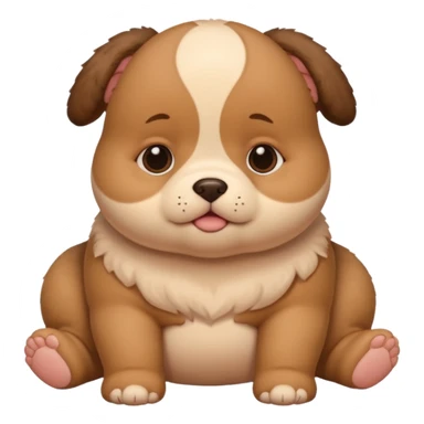 Chubby Baby on top of a chubby puppy sticker