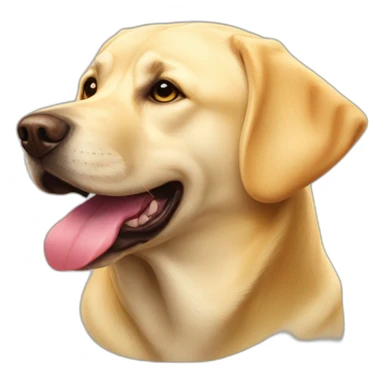 Handsome but fat yellow lab dog with tongue out sticker
