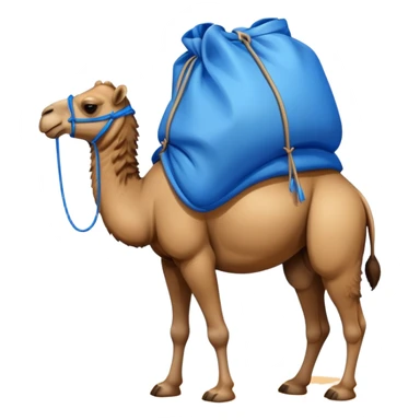 camel with a blue sack on its back sticker