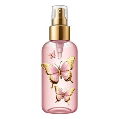 Light pink body mist bottle with gold butterflies  sticker