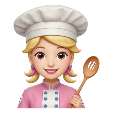 Pink chef princess peach sticker