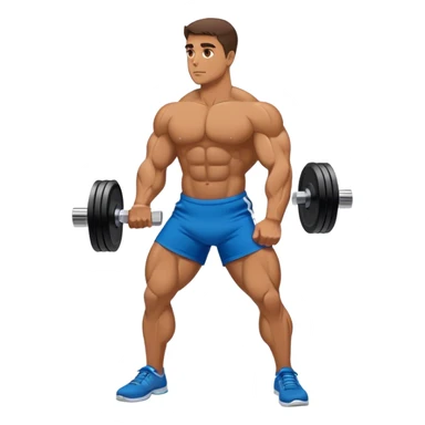 side-view bodybuilder dumbbell lunges sticker