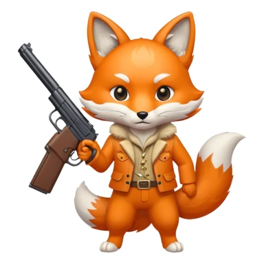 Kitsune holding a gun  sticker