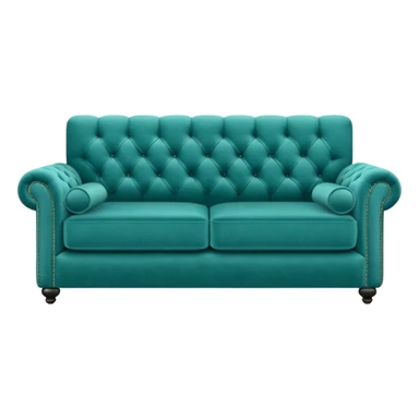Long square teal sofa sticker