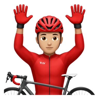Racer + red jersey + bike gloves, City Cyclists. sticker