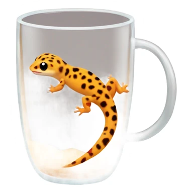 orange leopard gecko in a glass cup sticker
