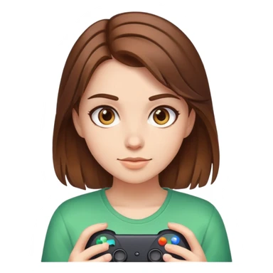 Gamer girl brown hair sticker