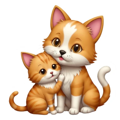 cat kissing dog sticker