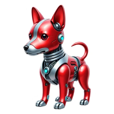 red glitter cyberpunk dog sticker