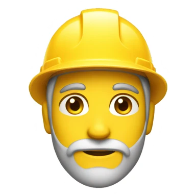 A braver man, with beard, white skin, with a construction hat yellow sticker