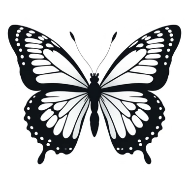 simple black butterfly silhouette sticker