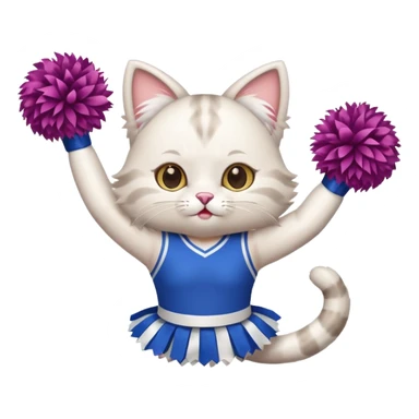 cheerleading cat with pom pom sticker