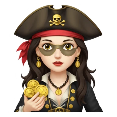 Lady Pirate With holding Coins. sticker