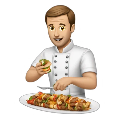 Macron qui mange un Kebab sticker
