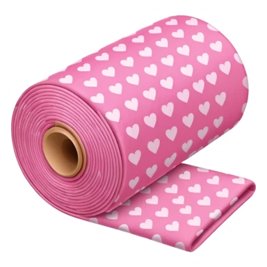 pink roll of fabric with heart pattern, smart fabric, high-tech textile sticker
