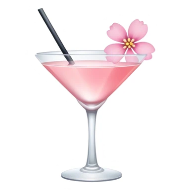 Cocktail with light pink flowers sticker