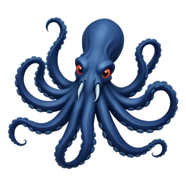 Create a single emoji of a Kraken in full body, shown at a slight side angle in a natural, characteristic pose. stylized like an emoji, but clearly recognizable.  sticker