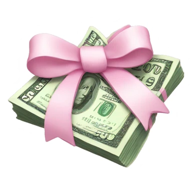 Cash with light pink bow sticker