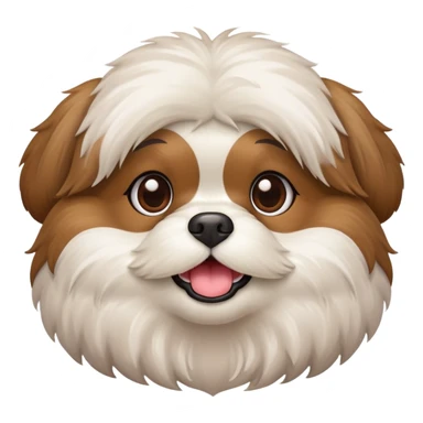 brown shitzu happy sticker