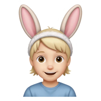 kid with bunny ears sticker