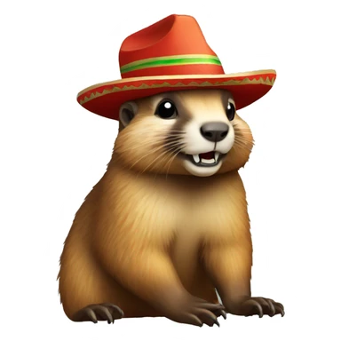 marmot with mexican hat sticker