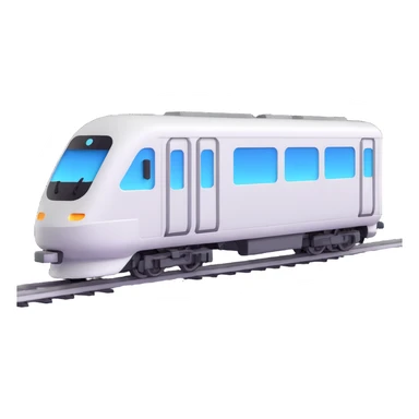 modern white train, microsoft fluent emoji style sticker