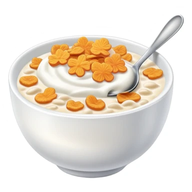 bowl of cereal with milk and spoon sticker