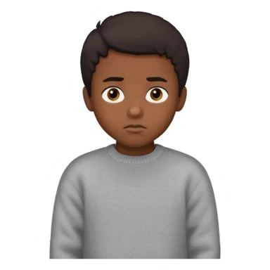 black boy with medium 4b hair serious face expression and dark brown eyes and sweater  sticker