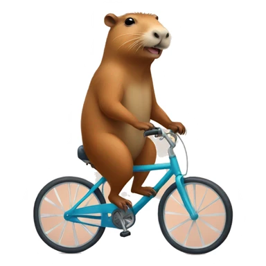 Capybara riding bicycle sticker