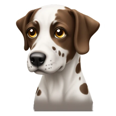 realistic dog looking at viewer with dark brown spots  sticker