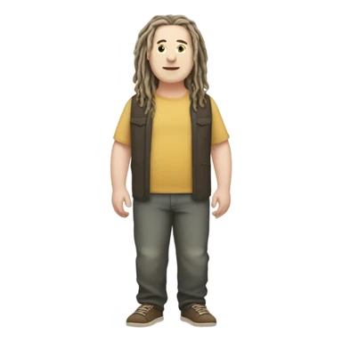 plus size pale skin man with locs full body sticker