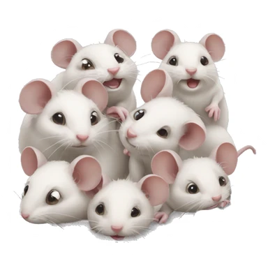 4 cute rats sticker