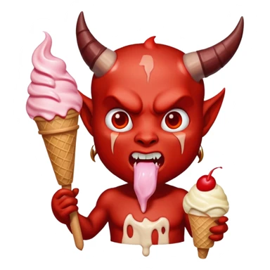 Diablo comiendo helado sticker