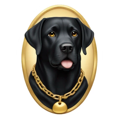 black labrador with gold chain  sticker