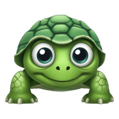 Turtle with big watered eyes sticker