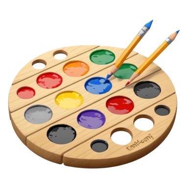 Paint pallete with pencil sticker