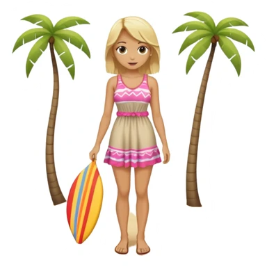 blond woman with beach outfit dress full body sticker