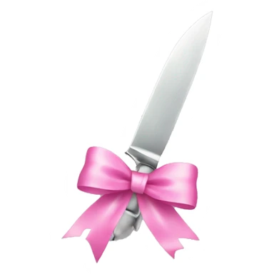 Silver knife with a pink bow sticker