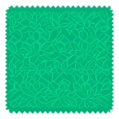 green fabric with floral pattern, smart fabric, high-tech textile sticker
