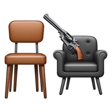 make an emoji between a gun and a chair sticker