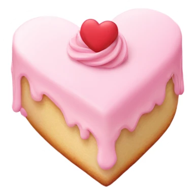 A heart, with a little cake in the middle in soft pink color sticker