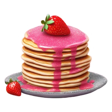Hot pink breakfast with glitter  sticker